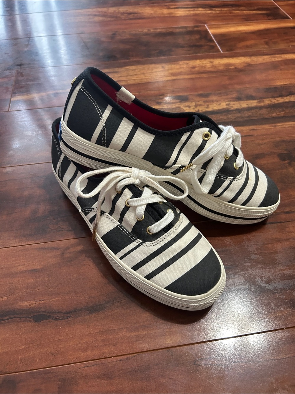 Keds for Kate Spade Black & White Striped Slip-On Sneaker